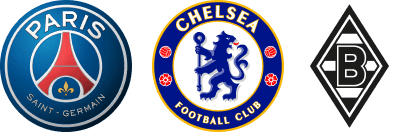 乐鱼体育合作俱乐部LOGO展示：巴黎圣日耳曼、切尔西与门兴格拉德巴赫标识合集